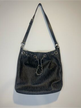 Michael Kors Black Chain Drawstring Shoulder Bag